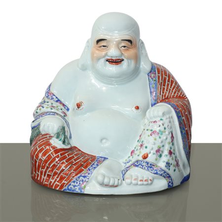 Buddha in porcellana cinese policroma