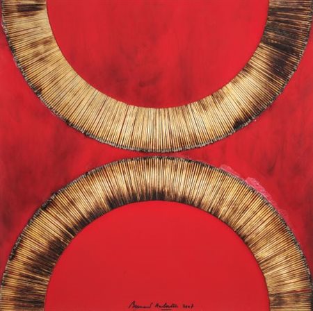 Bernard Aubertin “Dessin de Feu sur table rouge” 2007