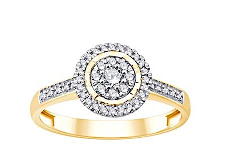 ANELLO IN ORO CON DIAMANTI NATURALI PER 0,21 CT