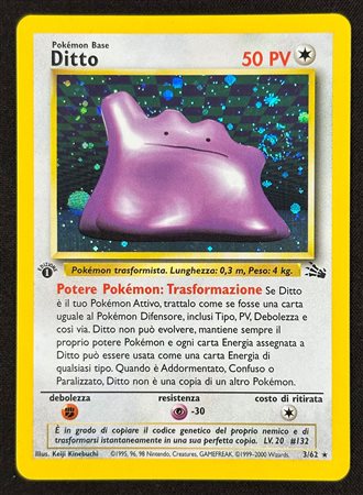 Pokémon - Ditto Holo Fossil 1 Ed. FO 3 ITA - RAW HOLO SWIRL
