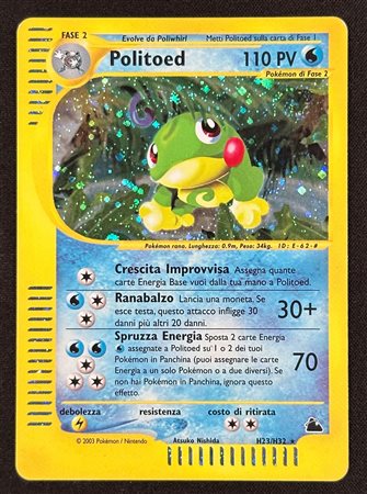 Pokémon - Politoed Holo Skyridge SK H23 ITA - RAW HOLO SWIRL