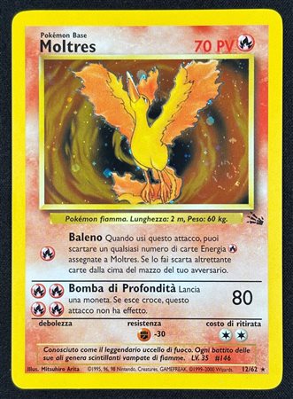 Pokémon - Moltres Holo Fossil FO 12 ITA - RAW HOLO SWIRL