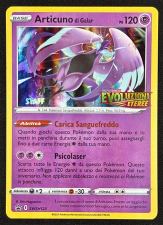 Pokémon - Articuno di Galar STAFF Stamped Evoluzioni Eteree SWSH 123 ITA - RAW