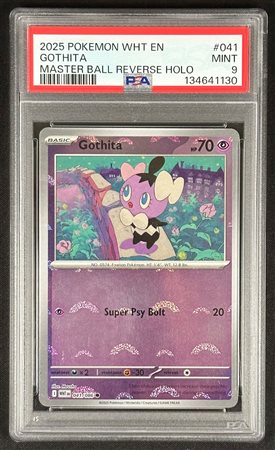 Pokémon - Gothita - Inglese - Master Ball Reverse Holo - 2025 - PSA 9 Error