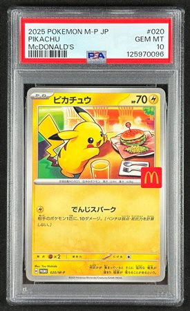Pokémon - Pikachu - McDonald's Promo - Versione Giapponese - PSA 10