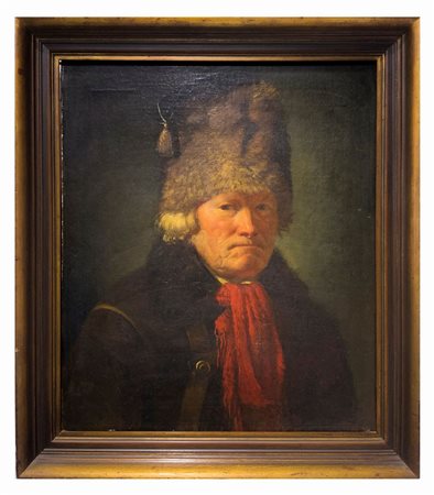 Knut Alfred Ekwall (attribuito a) (Svezia 1843 - 1912)  - Uomo con colbacco, 19th secolo