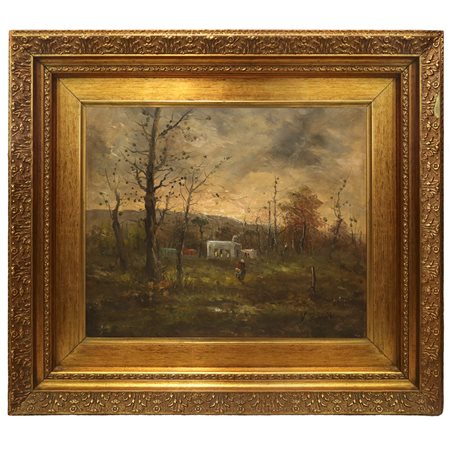 Vitolante Pezzella (1922 - 1992)  - Paesaggio all'imbrunire