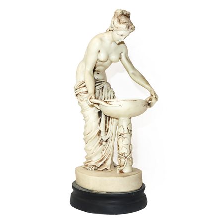 Hestia, piccola scultura a stampo su base in legno, 20th secolo