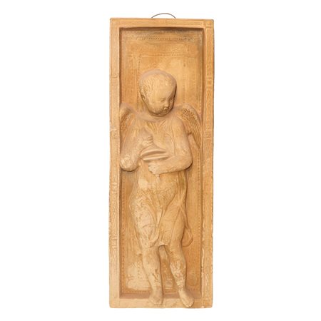 Formella in cotto raffigurante putto in rilievo, Fine 19th secolo