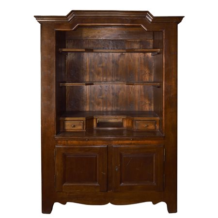 Credenza a giorno in legno di noce, 19th secolo