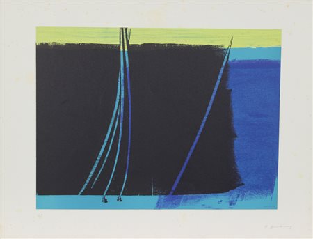 Hans Hartung D'après T 1976 - R 10, litografia su carta, cm. 65,5x50, es....