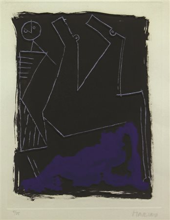 Marino Marini Senza titolo, incisione su carta, cm. 46x36 (lastra cm....