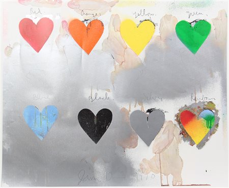 Jim Dine Senza titolo, 1970, litografia su carta, cm. 65,5x78, firmata e...