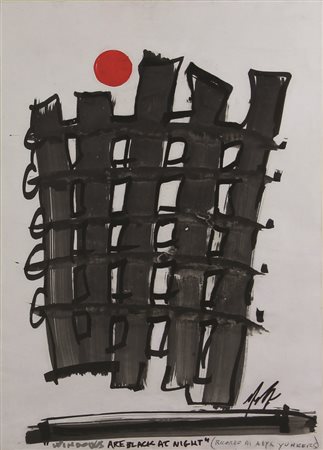 Sergio Dangelo Windows are black at night, tecnica mista su carta, cm....