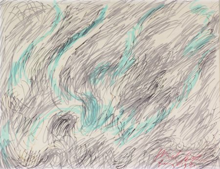 Pericle Fazzini Vegetazione, 1981, tecnica mista e pennarello su carta, cm....