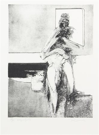 Ignoto Senza titolo, acquaforte su carta, cm. 70x50 (lastra cm. 38,5x29), es....