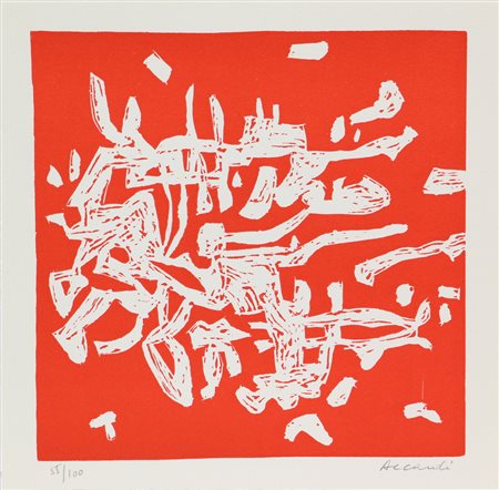 Carla Accardi Senza titolo, litografia su carta, cm. 21x21, es. 55/100,...