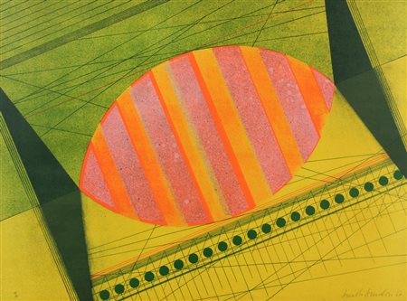 Arnaldo Pomodoro Senza titolo, 1967, litografia su carta, cm. 48x64, es....