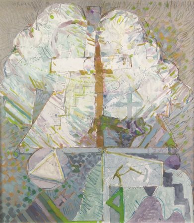 Giorgio Bellandi Studio N 2 Calvario Bizantino, 1970, acrilico su tavola, cm....