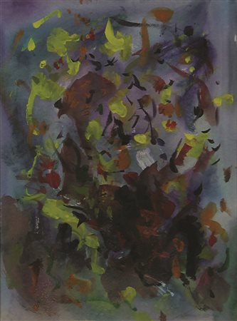 Ernesto Treccani Senza titolo, tecnica mista su tela, cm. 40x30, firmata in...