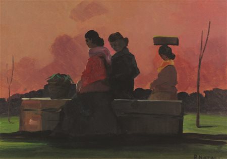 Renato Natali Senza titolo, olio su tavola, cm. 35x50, firmato in basso a...