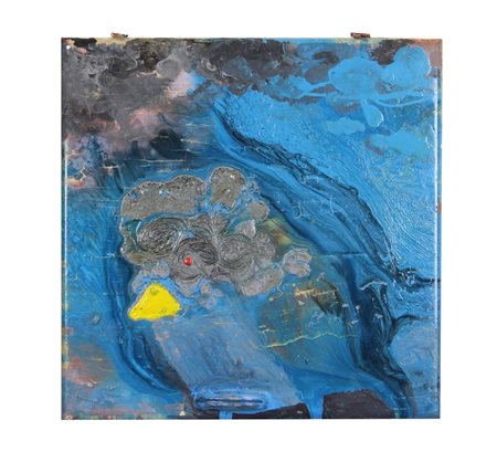 Denis Riva Passero Azzurro del Samoggia, 2008, smalto su sportellino di...