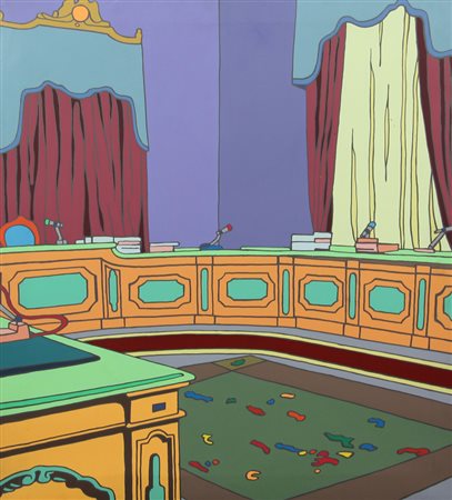 Maurizio Taioli Interno quotidiano, 1995, acrilico su tela, cm. 85x73,...