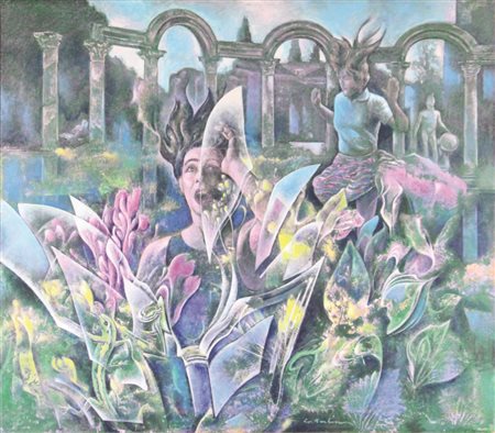 Nino La Barbera Senza titolo, acrilico su tela, cm. 70x80, firmato in basso...