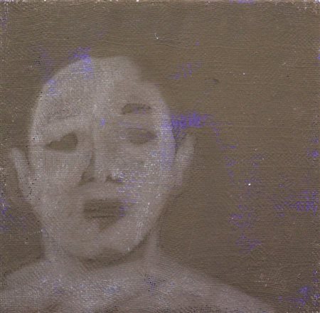 Gregory Di Carlo Numero 6, 2010, olio su tela di juta, cm. 30x30, firmato,...