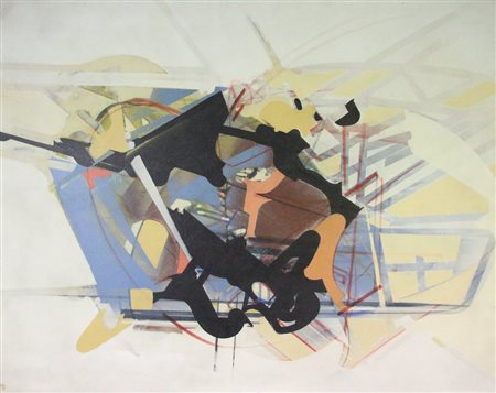 Edoardo Franceschini Senza titolo, 1970, tecnica mista su tela, cm. 80x100,...