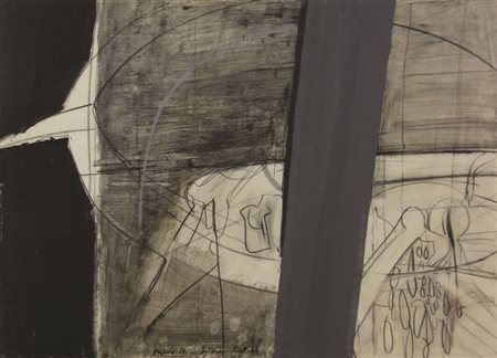 Tino Vaglieri Interno Esterno, 1962, tecnica mista su carta, cm. 50x70,...