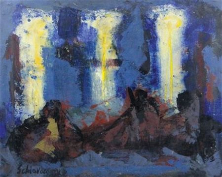 Paolo Schiavocampo Senza titolo (anni '60), olio su tela, cm. 50x60, firmato...