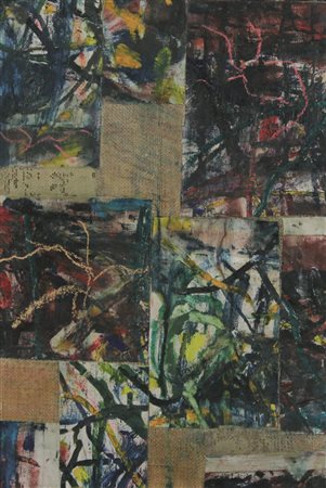 Remo Bianco Collage, 1960, tecnica mista su tela, cm 49,5x34, certificato di...