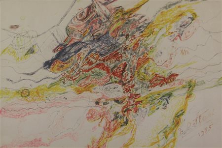 Gerardo Dottori Motivi Astratti, 1975, tecnica mista su carta, cm. 30x45,...