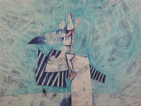 Gianni Dova Risveglio in un Chiaro Mattino, 1971, tempera su carta applicata...