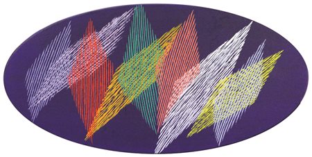 Piero Dorazio Genomi II, 2001, olio su tela, cm. 35x70, firmato, intitolato e...