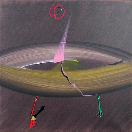 Sergio Dangelo Infinity Promenade, olio su tela, cm. 50x50, certificato di...