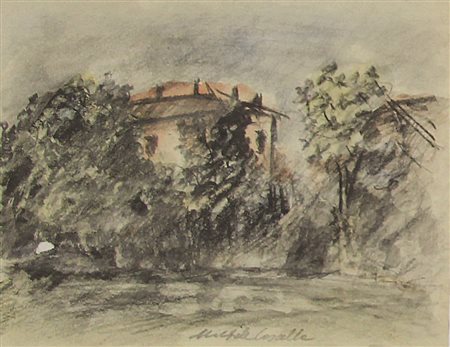 Michele Cascella Senza titolo, pastelli su carta applicata su cartoncino, cm....