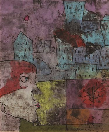 Franco Rognoni Sera di Ottobre, 1968, tecnica mista su carta applicata su...