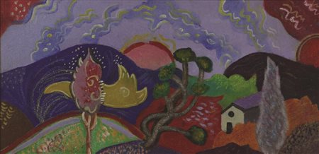 Luca Alinari Senza titolo, olio e pastelli su tela, cm. 20x40, firmato in...