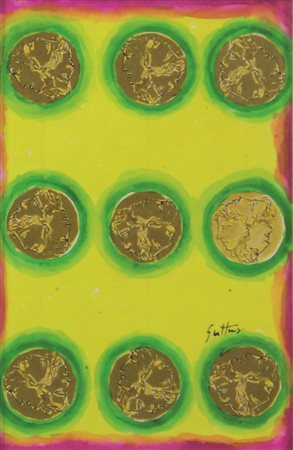 Renato Guttuso Senza titolo, tecnica mista e collage su carta, cm. 19x13,...