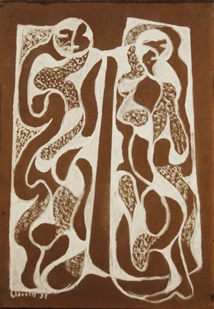 Arturo Ciacelli Contatto, 1932, tempera su carta intelata, cm. 50x35, firmata...