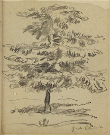 Giorgio De Chirico Albero, meta' anni '50, matita su carta applicata su...