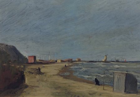 Nino Caffè Senza titolo, 1935, olio su tela riportata su tavola, cm. 25x35,...