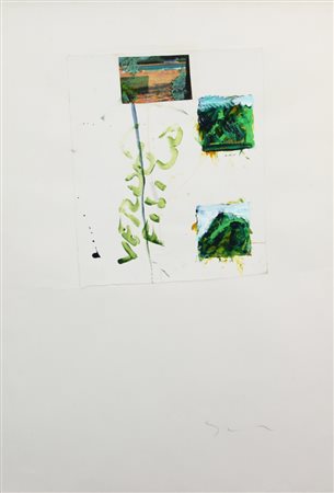 Mario Schifano Senza titolo, 1988, tecnica mista su carta, cm. 100x70,...