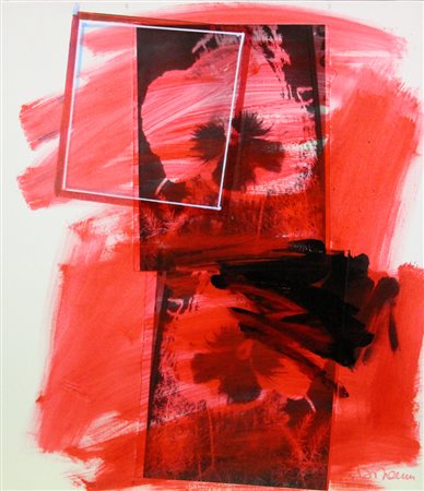 Antonio Del Donno Senza titolo, tecnica mista e collage su tela, cm. 80x70,...