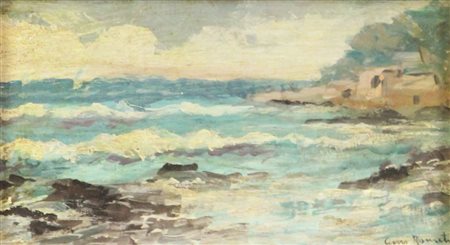 Gino Romiti Senza titolo, olio su tavola, cm. 10,5x18, firmato in basso a destra