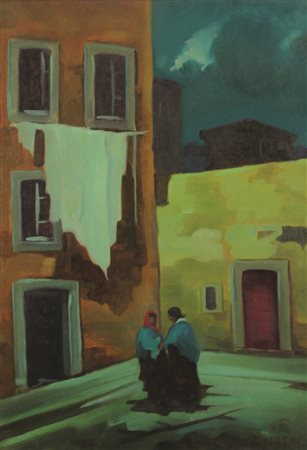 Renato Natali Senza titolo, olio su tavola, cm. 50x35, firmato in basso a...