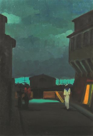 Renato Natali Senza titolo, olio su tavola, cm. 50x35, firmato in basso a destra