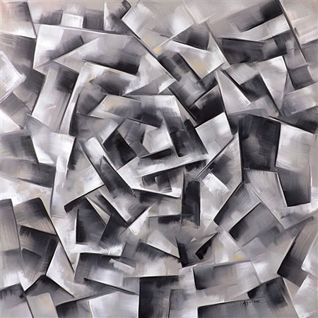 Agathos, Loop Quantum Gravity, 2015, olio su tela, cm. 100x100, certificato...